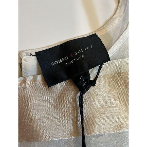 NWT Romeo + Juliet Couture Women’s Size Small Ivory Beige Sheer High Low Blouse - Picture 6 of 9